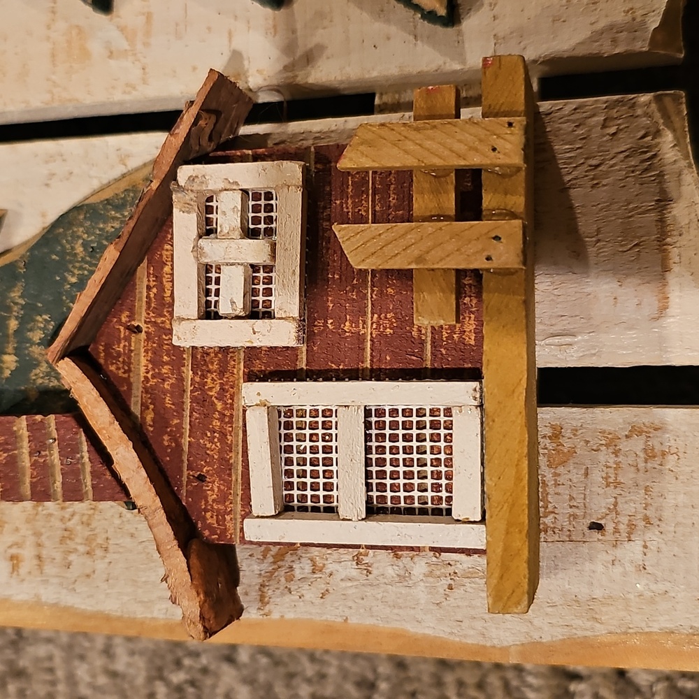 Festive, Rustic Welcome Sled with Cabin and Tree Design - Picture 6 of 8